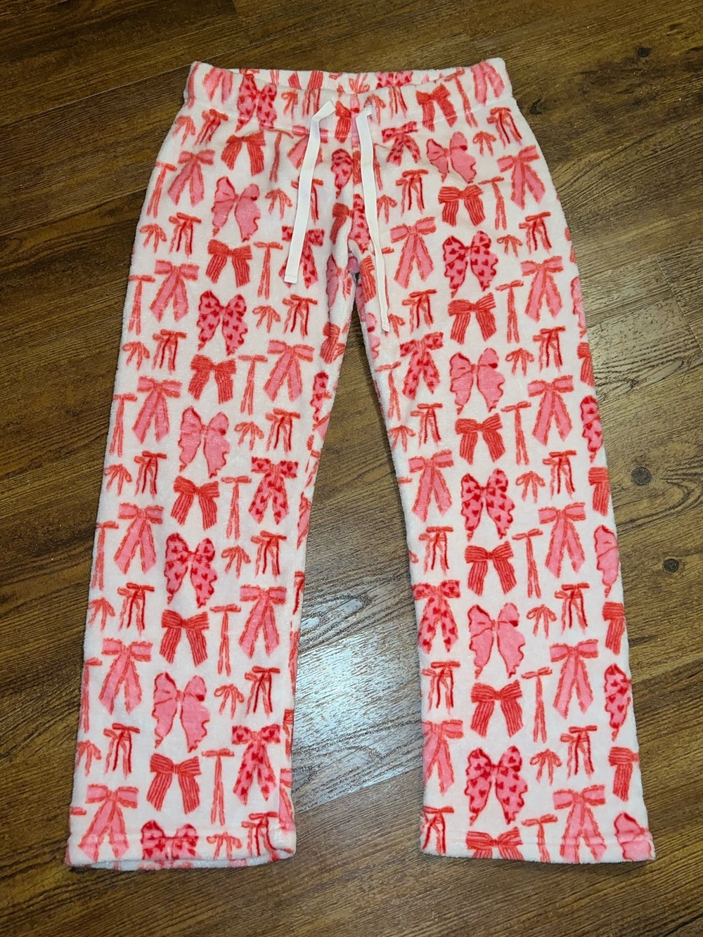 Krissy Mast Coquette Pink Bow Cozy Fleece Girly Pajama Pants Size M